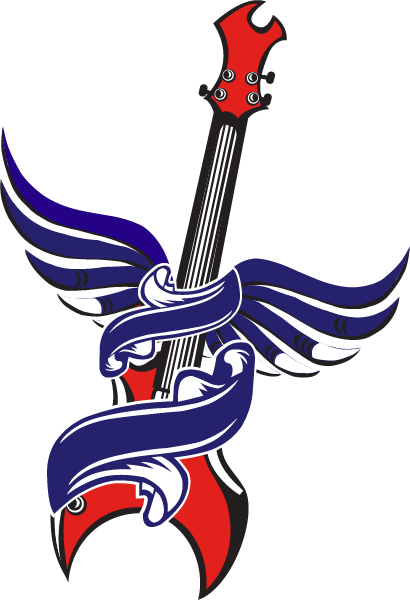 Guitar Graphic - Blue J's Rollin' Grill Red White and Blue Guitar Graphic