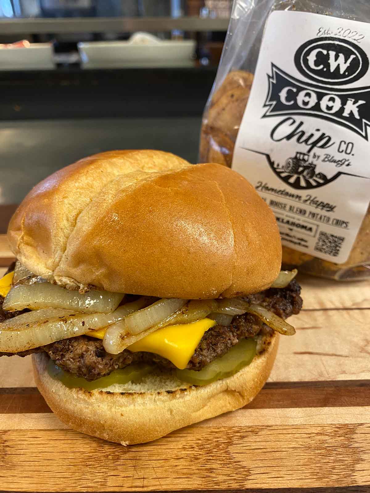 Okie Onion Burger - Blue J's Rollin' Grill Okie Onion Burger - BlueJ's Rollin' Grill